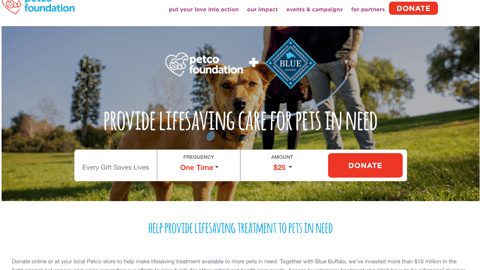 Petco Foundation Blue Buffalo 'Lifesaving Care' Donation Page